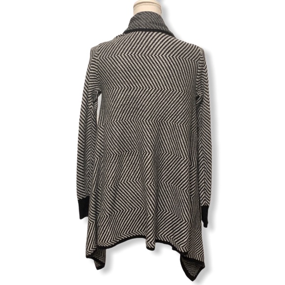 Merona black and white striped cascading cardigan - Picture 3 of 5